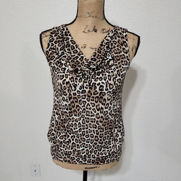 WHBM fleopard tank top blouse‎ size XS - Picture 1 of 6